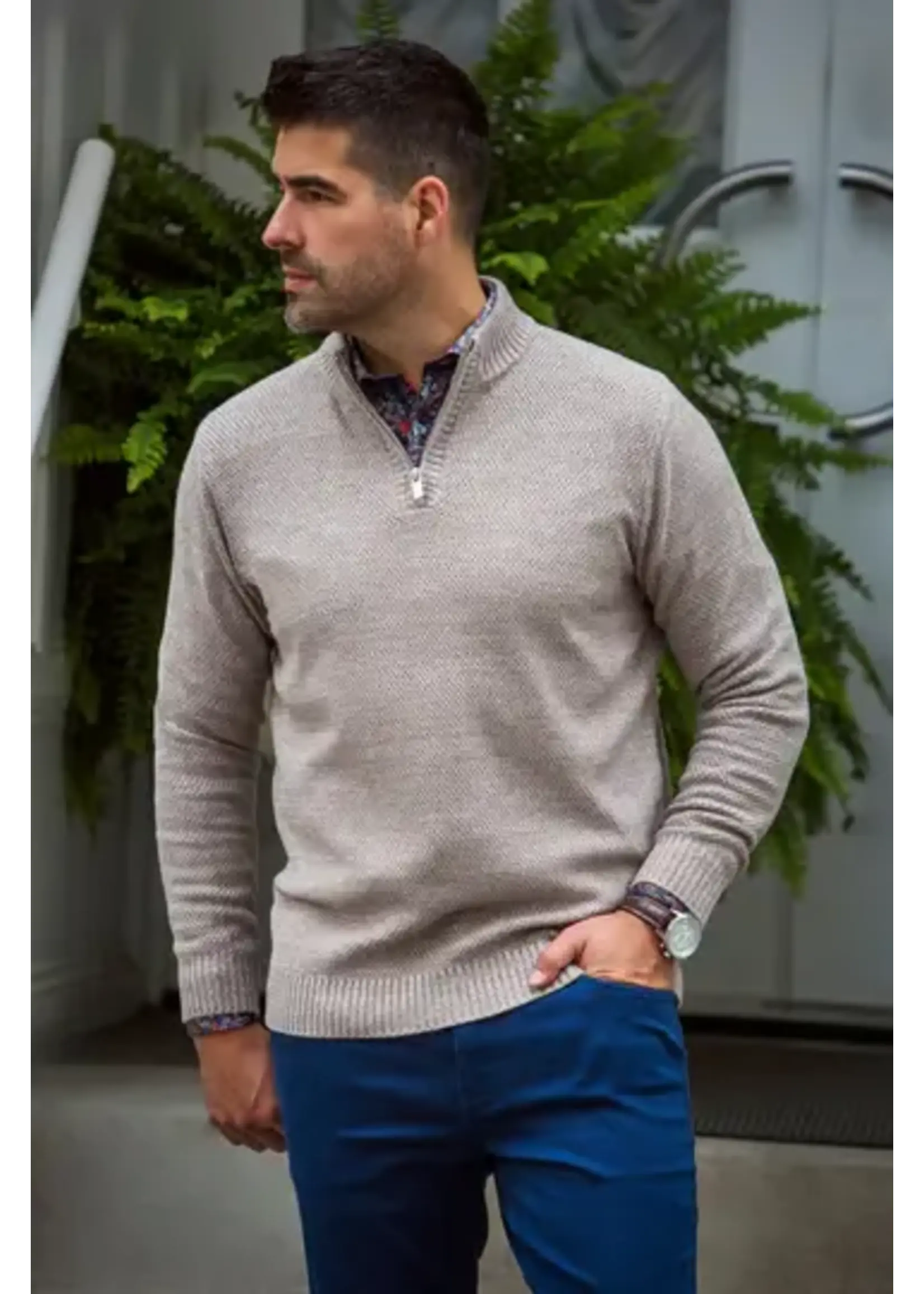 AU NOIR SWEATER IN WOOL MERINOS | VOGAR, stone