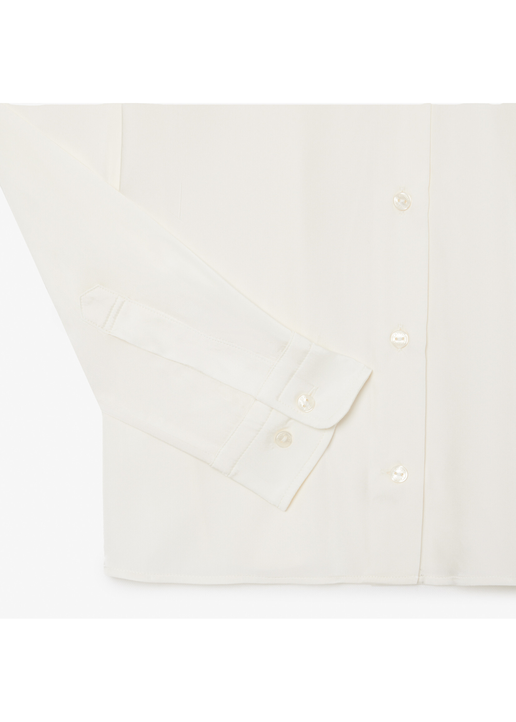 LACOSTE Blouse classique avec poche et logo ton sur ton pour femme-Crème