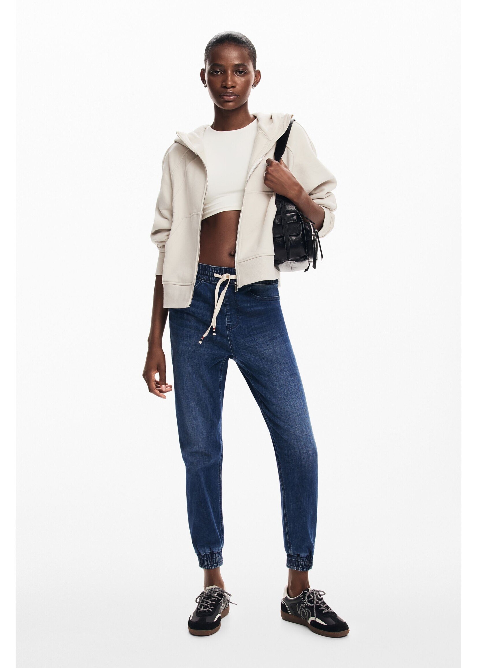 DESIGUAL Pantalon jogger en tissu denim-Bleu