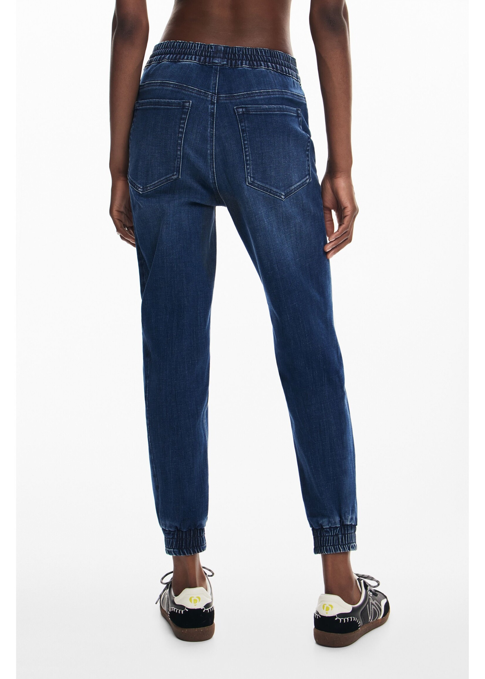 DESIGUAL Pantalon jogger en tissu denim-Bleu