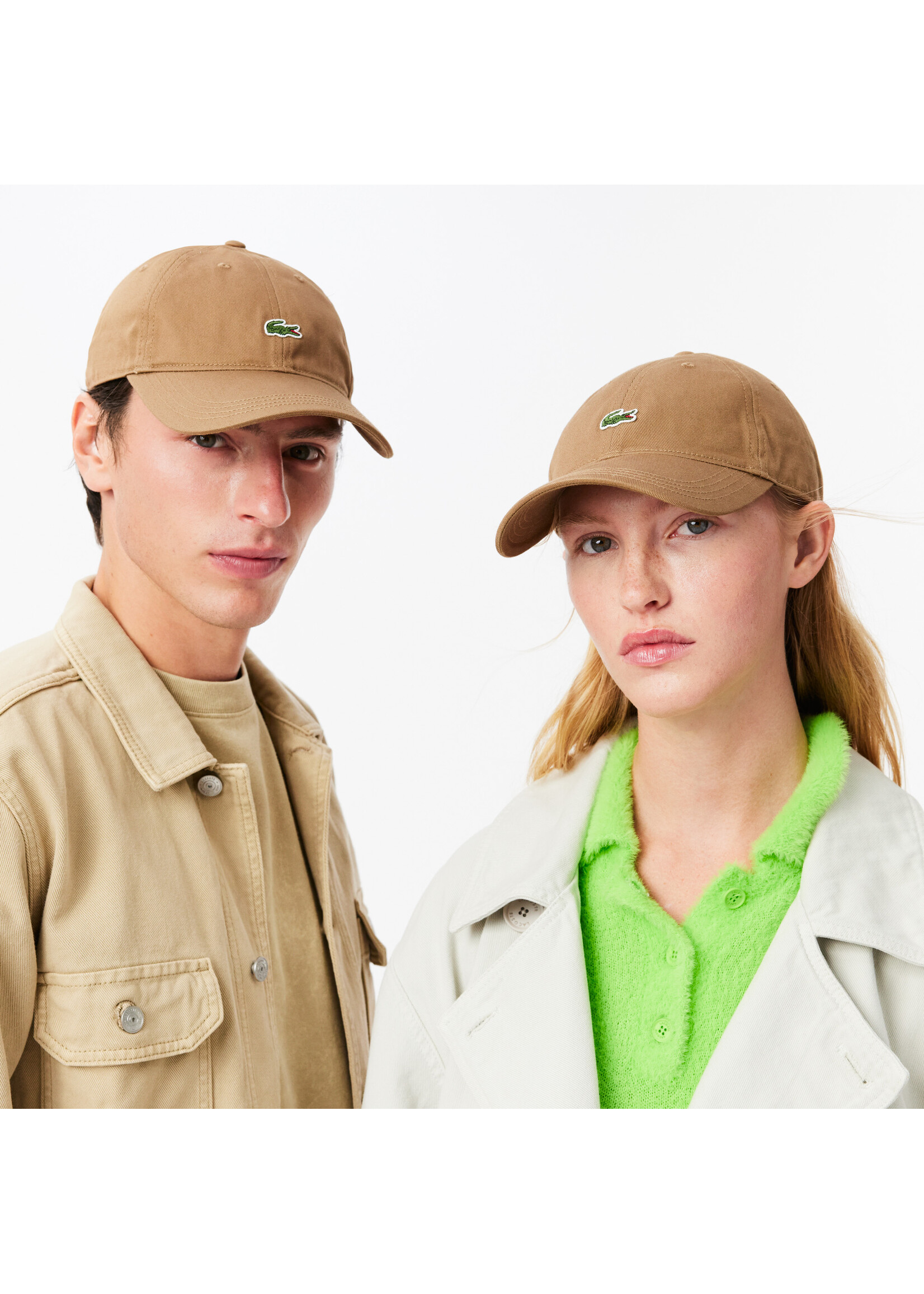 LACOSTE Casquette unisexe unie Lacoste en twill de coton biologique-COOKIE