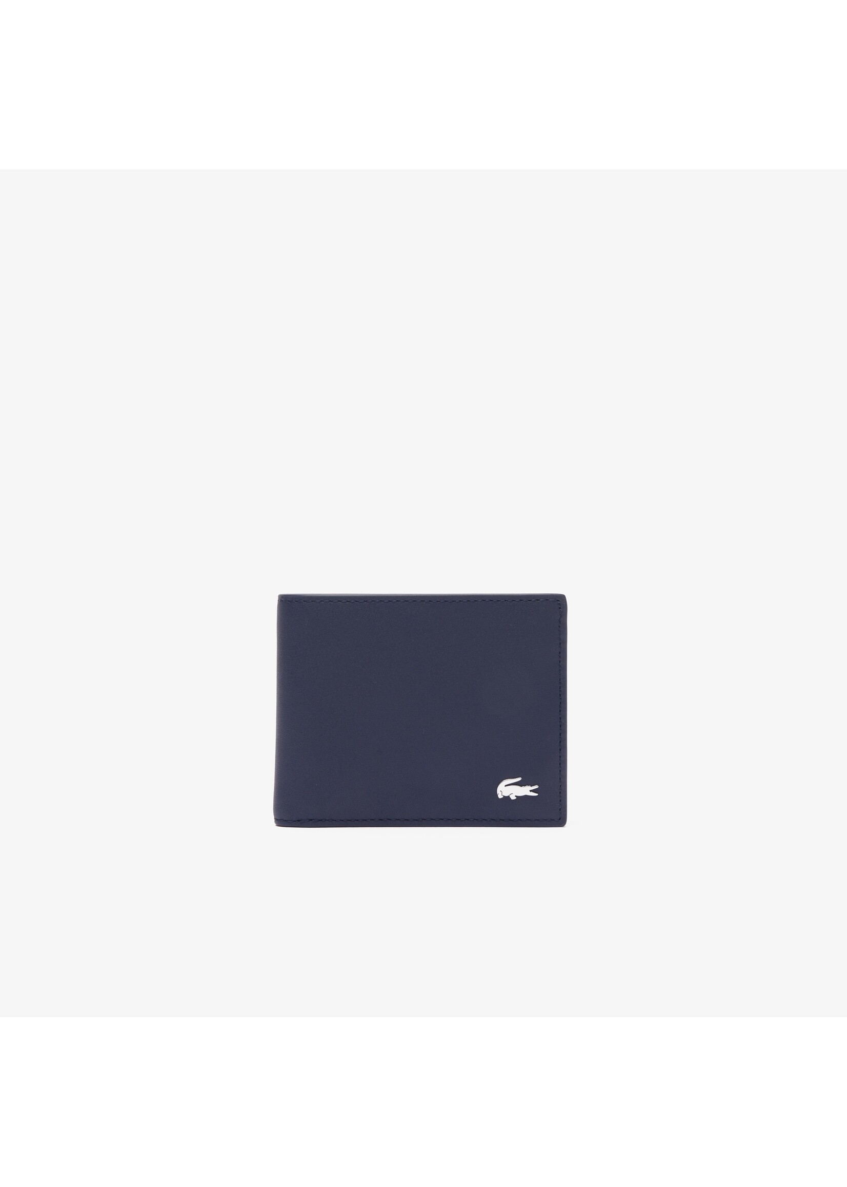 LACOSTE Portefeuille Fitzgerald en cuir avec porte carte identité-Marine