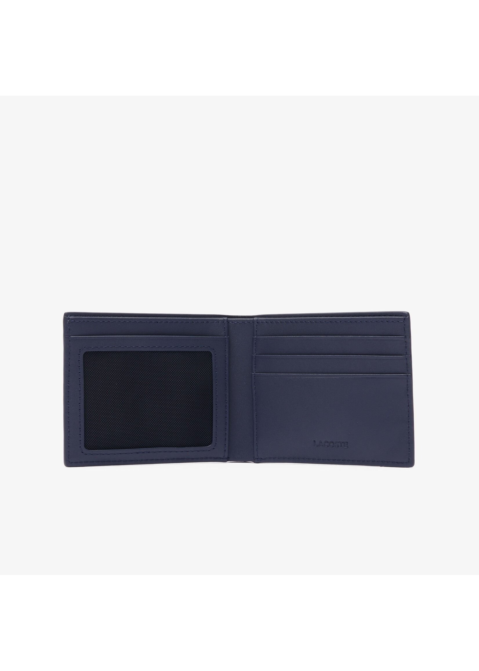 LACOSTE Portefeuille Fitzgerald en cuir avec porte carte identité-Marine