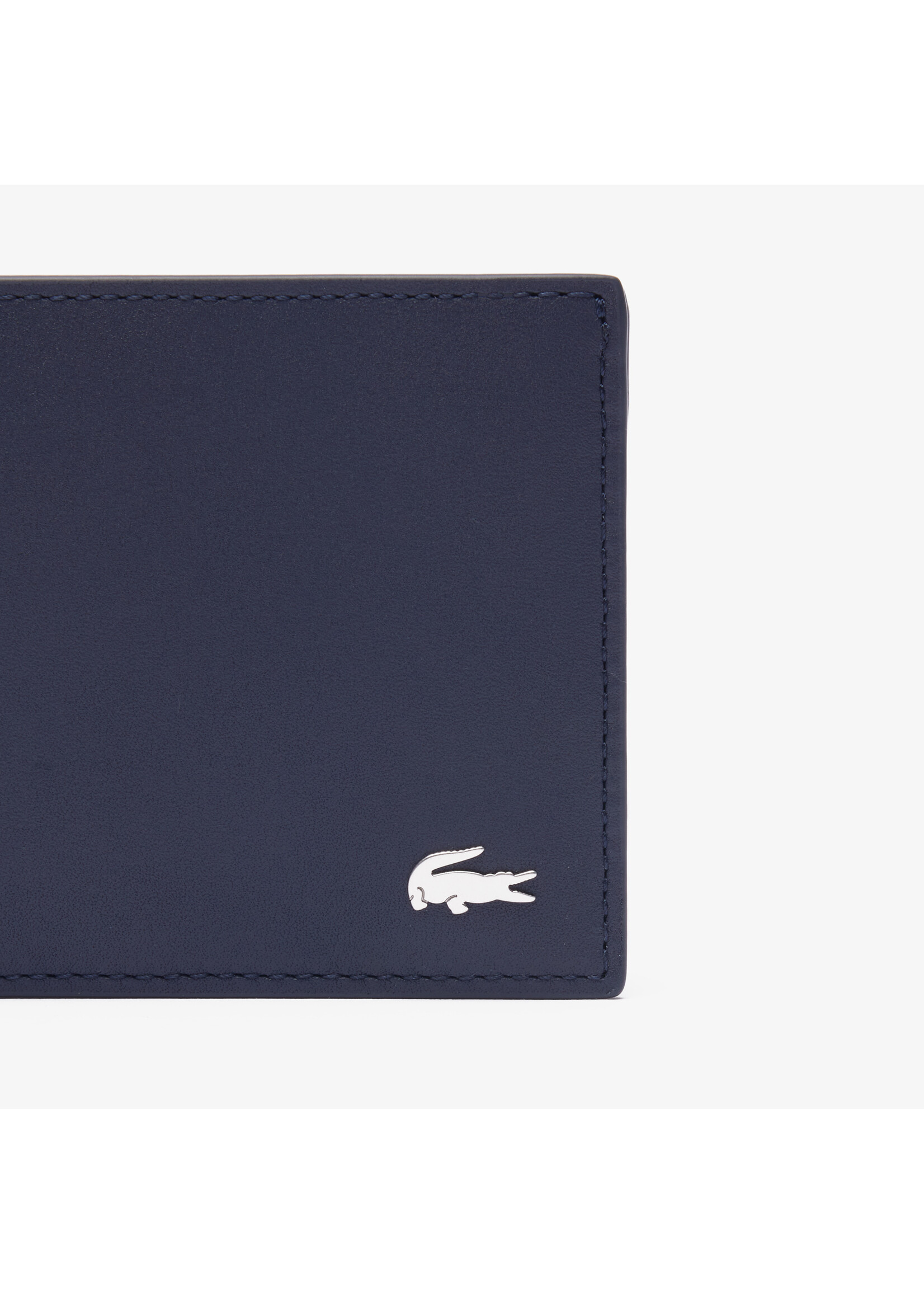 LACOSTE Portefeuille Fitzgerald en cuir avec porte carte identité-Marine
