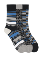 AU NOIR Chaussettes colorées (pqt 3) pour homme-Noir Royal