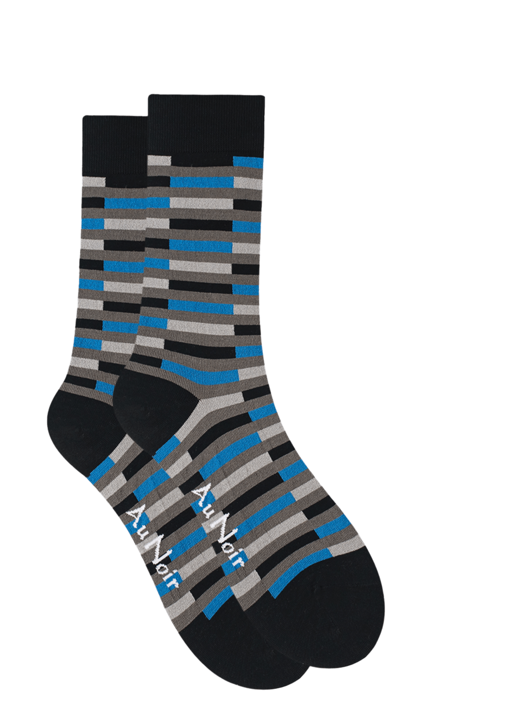 AU NOIR Chaussettes colorées (pqt 3) pour homme-Noir Royal