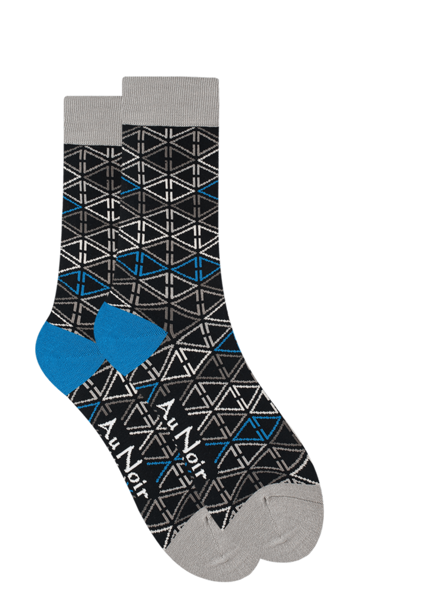 AU NOIR Chaussettes colorées en coton (paire) pour homme-Noir-Royal