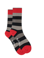 AU NOIR Chaussettes colorées en coton (paire) pour homme-noir-rouge