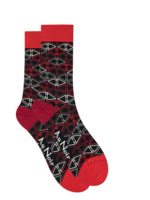 AU NOIR Chaussettes colorées en coton (paire) pour homme-Noir Rouge