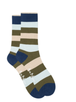 AU NOIR Chaussettes colorées en coton (paire) pour homme-Olive/Bleu