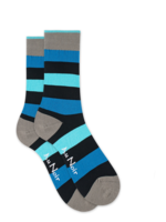 AU NOIR Chaussettes colorées en coton (paire) pour homme-Noir/Turquoise