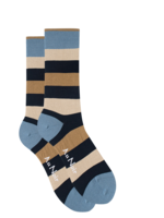 AU NOIR Chaussettes colorées en coton (paire) pour homme-Marine-Tabac