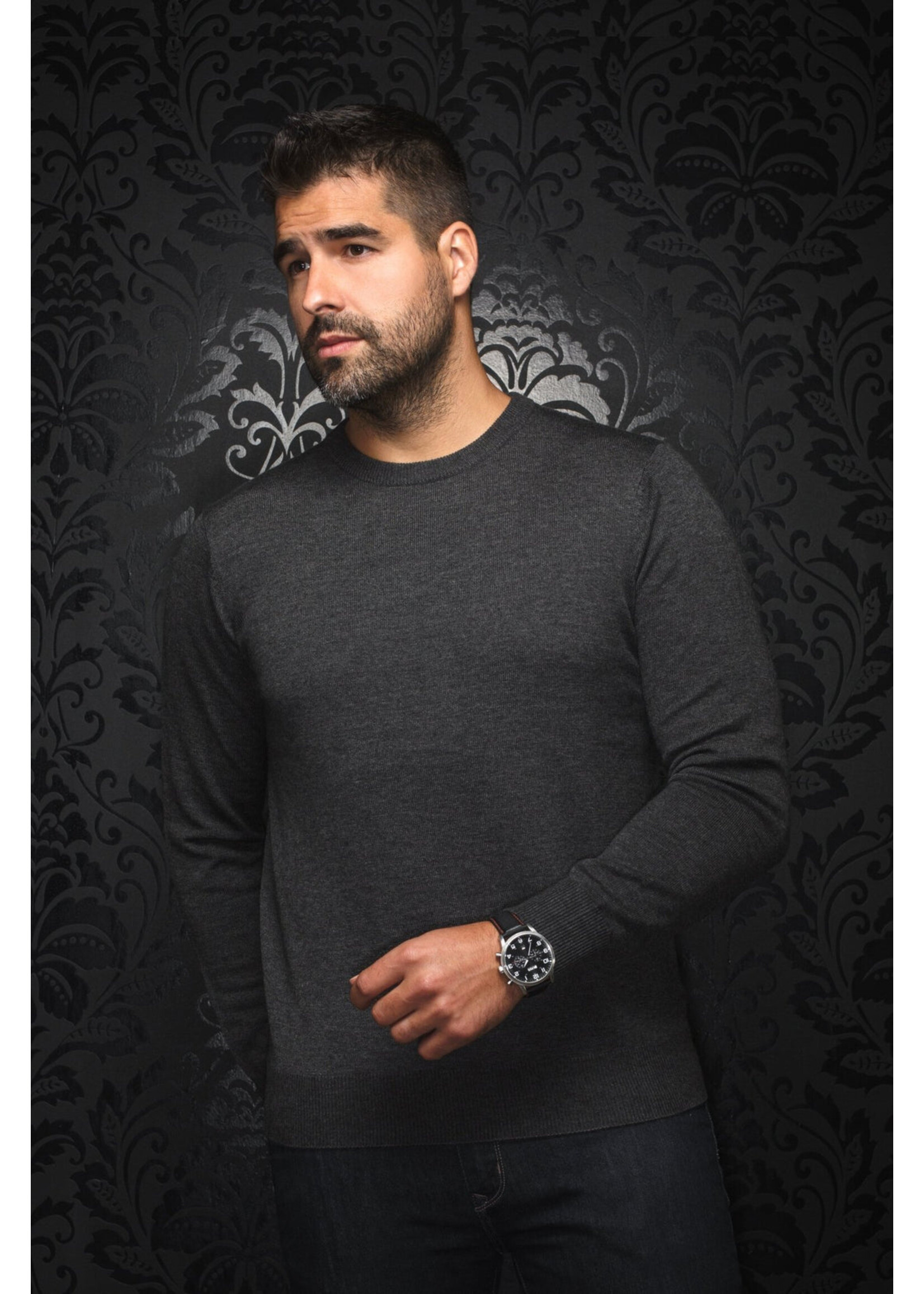 AU NOIR MERINO WOOL SWEATER | MARINI, charcoal
