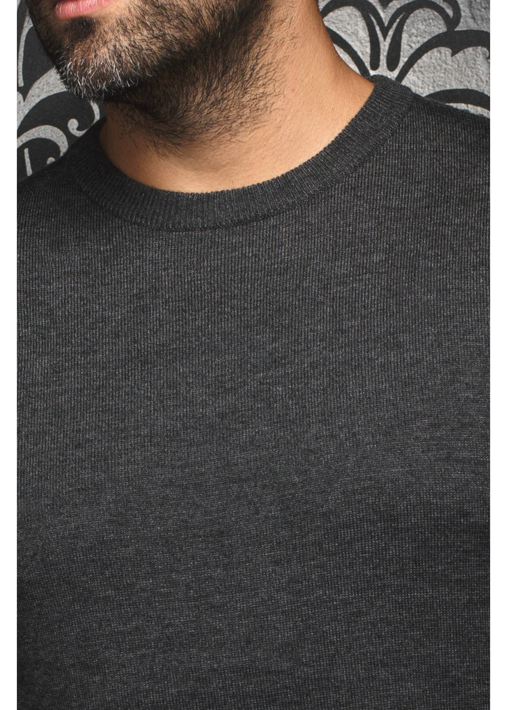 AU NOIR MERINO WOOL SWEATER | MARINI, charcoal