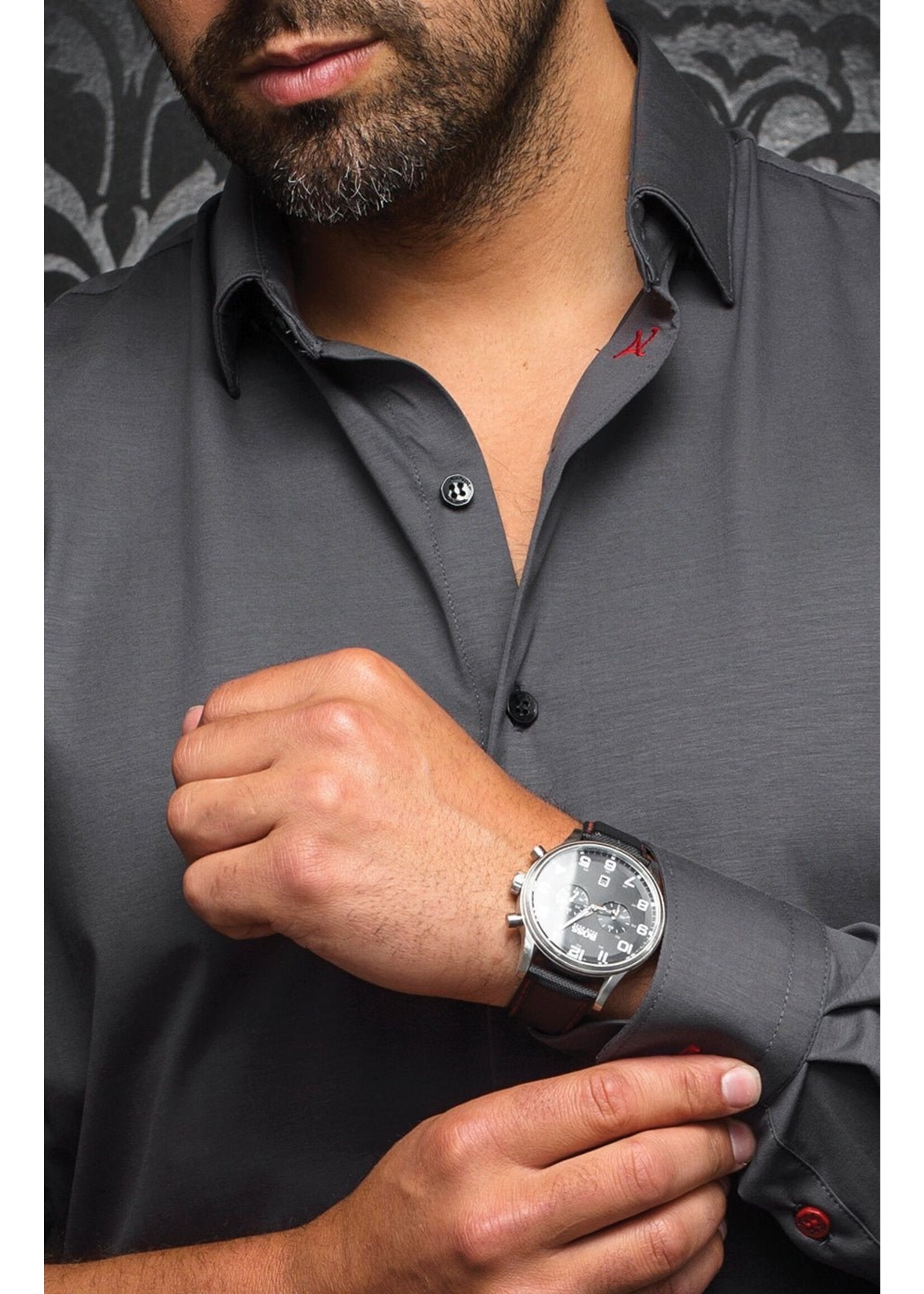 AU NOIR DRESS SHIRT - ALEXANDER-SLD, Dark grey
