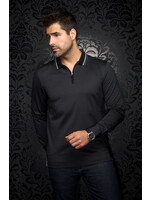 AU NOIR Chandail polo imprimé pour homme Federico-NOIR