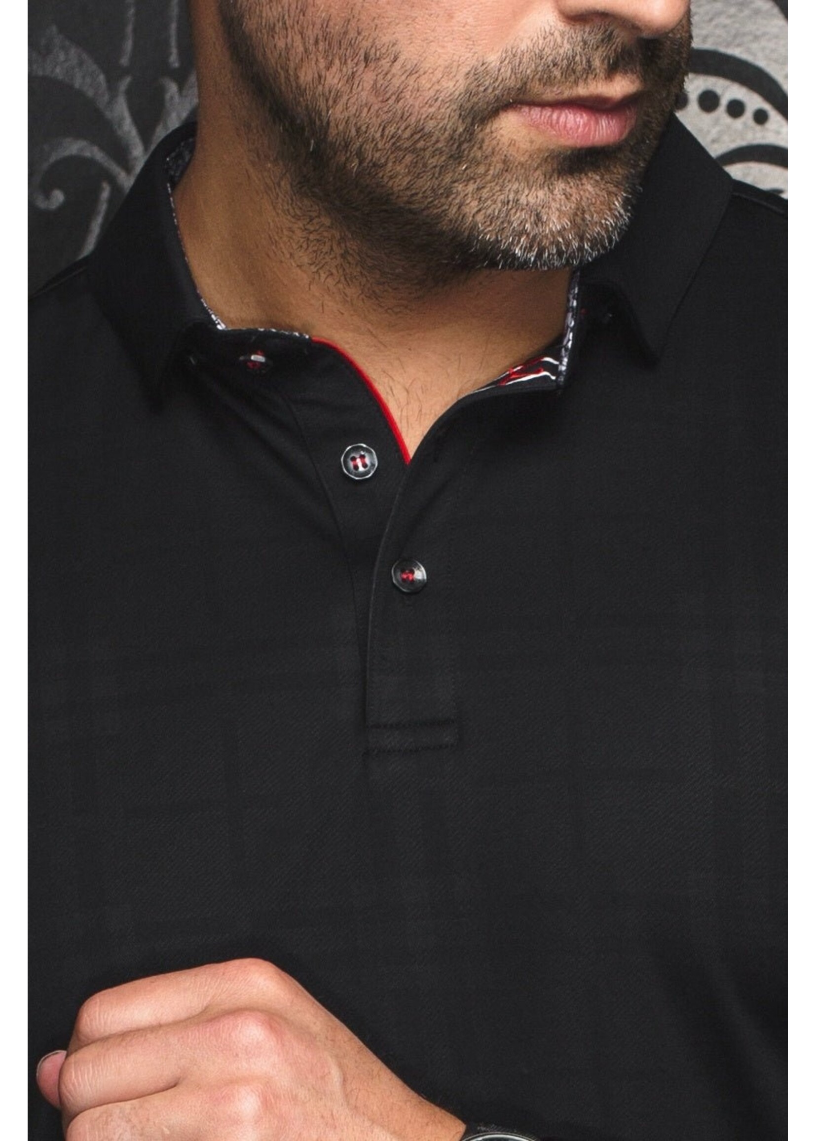 AU NOIR Chandail polo imprimé pour homme Chelsea-NOIR