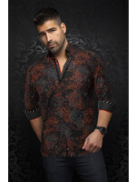 AU NOIR Chemise en tricot extensible pour homme Beckett-BOURGOGNE