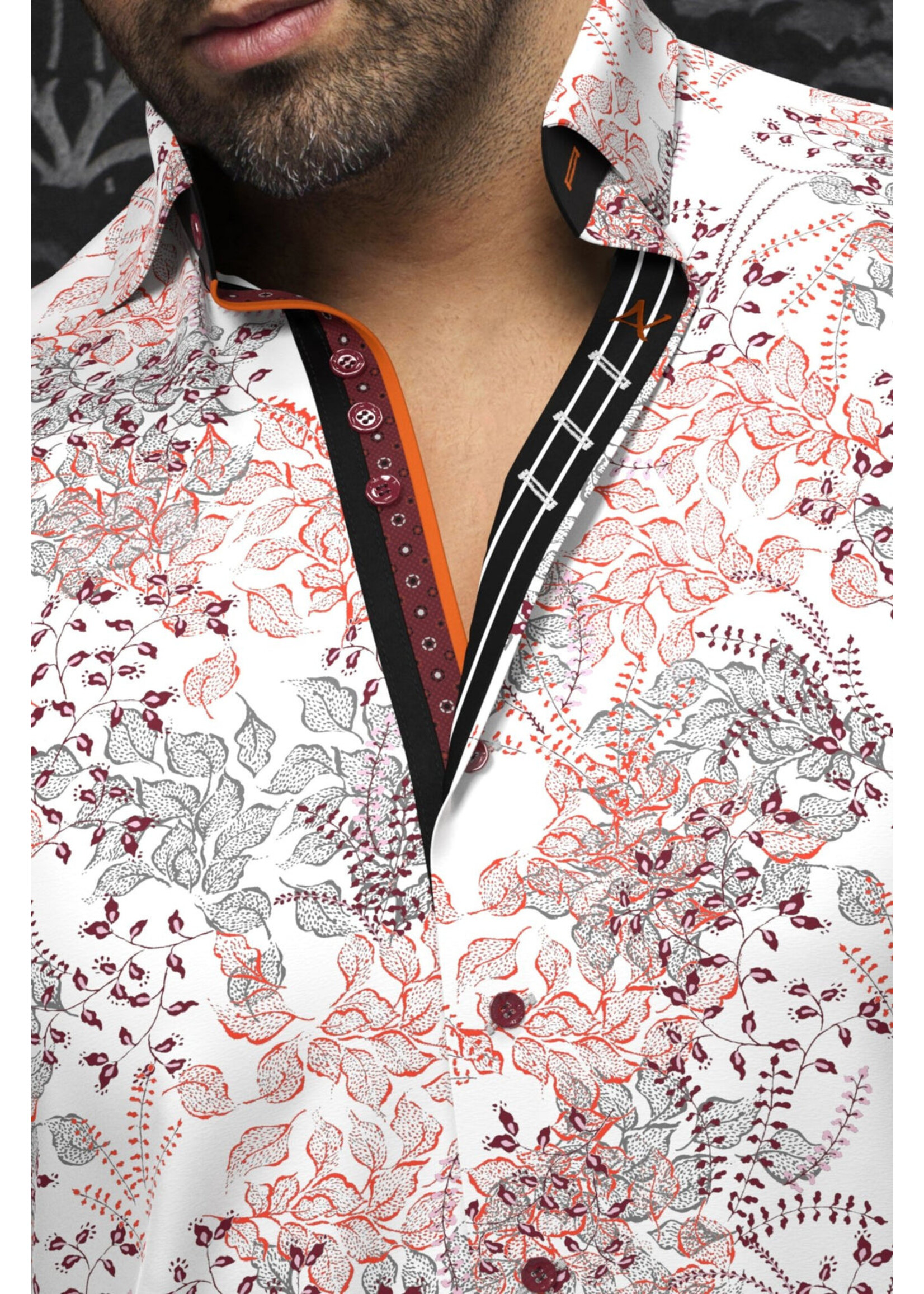 AU NOIR Chemise en tricot extensible pour homme Beckett-BLANC