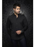 AU NOIR Chemise en tricot extensible pour homme Alexander SQRX-NOIR
