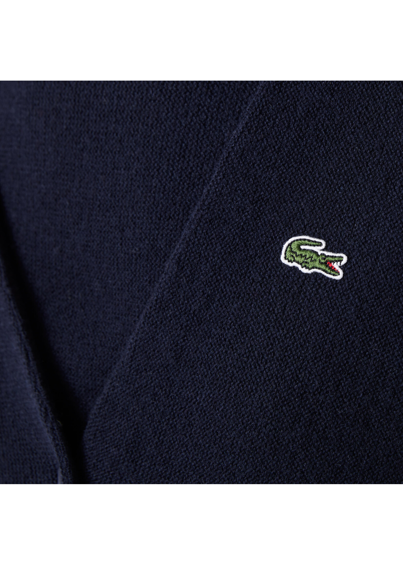 LACOSTE Cardigan col en V en laine pour femme-Marine