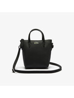LACOSTE MINI SAC CABAS ZIPPÉ L.12.12 CONCEPT PETIT PIQUÉ UNI-NOIR