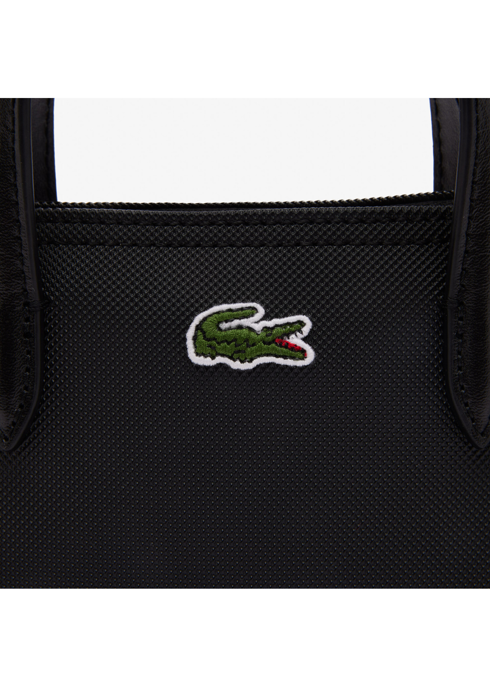 LACOSTE MINI SAC CABAS ZIPPÉ L.12.12 CONCEPT PETIT PIQUÉ UNI-NOIR