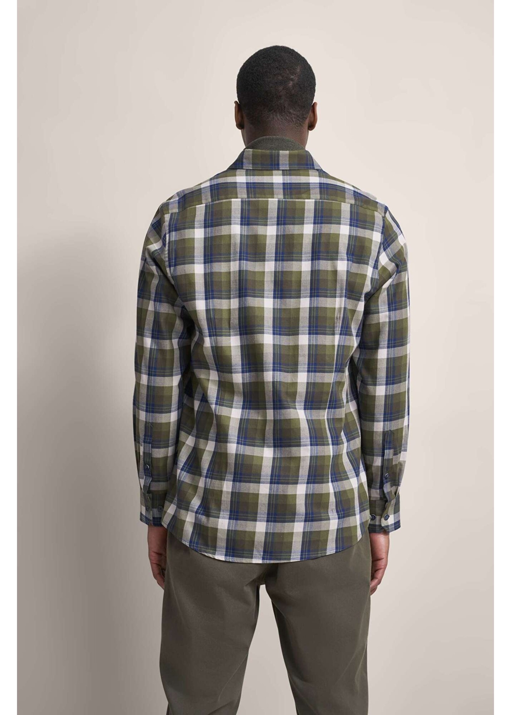 BUGATTI Shirt with button-down collar in olive