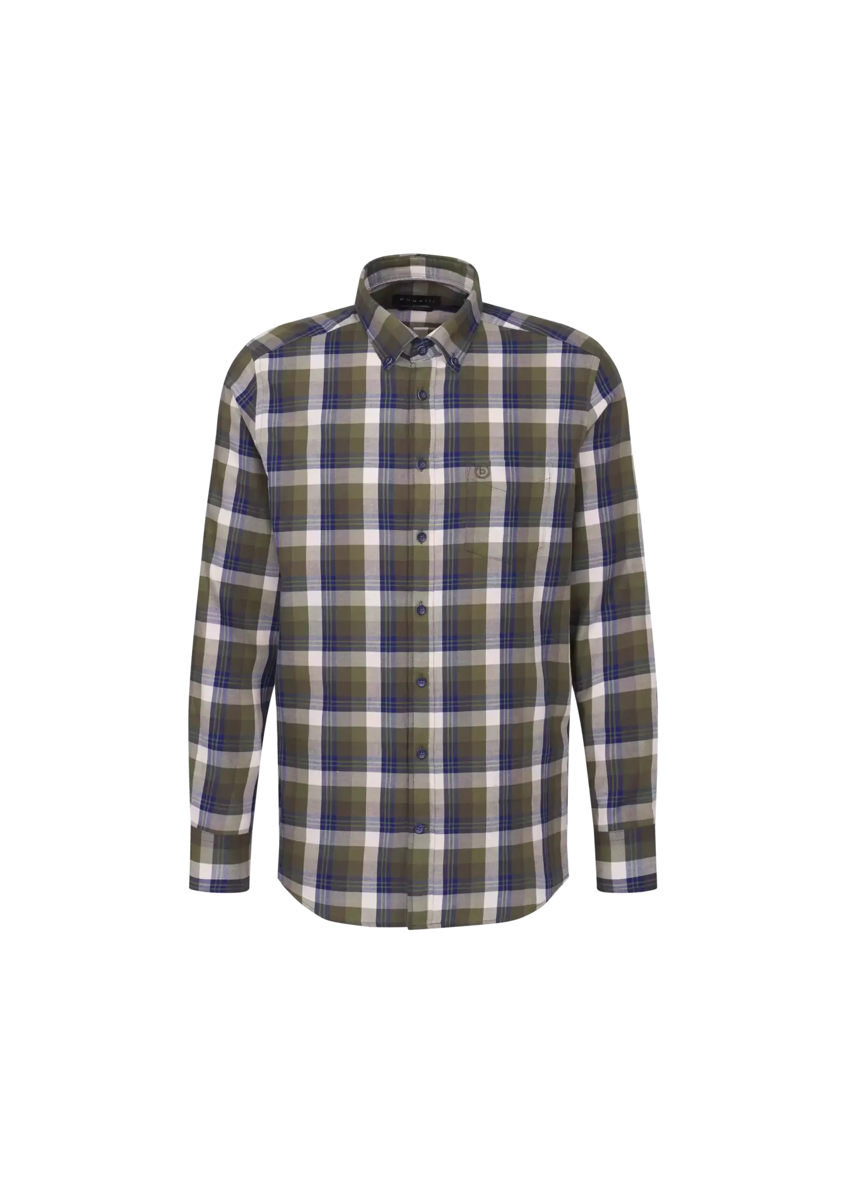 BUGATTI Shirt with button-down collar in olive