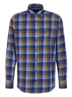 BUGATTI Oxford shirt in chequered design in brown