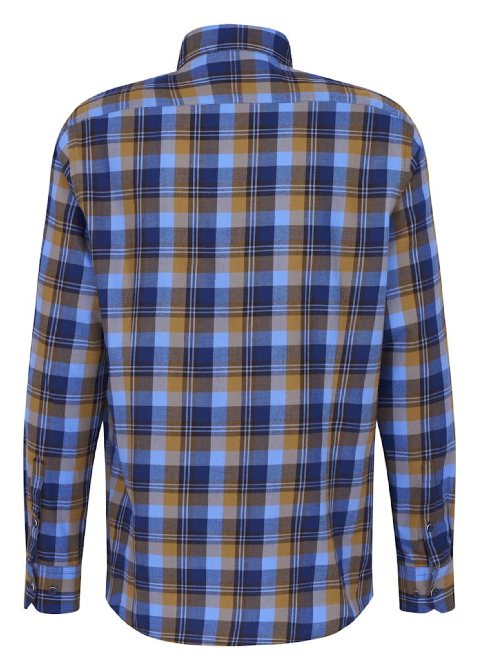 BUGATTI Oxford shirt in chequered design in brown