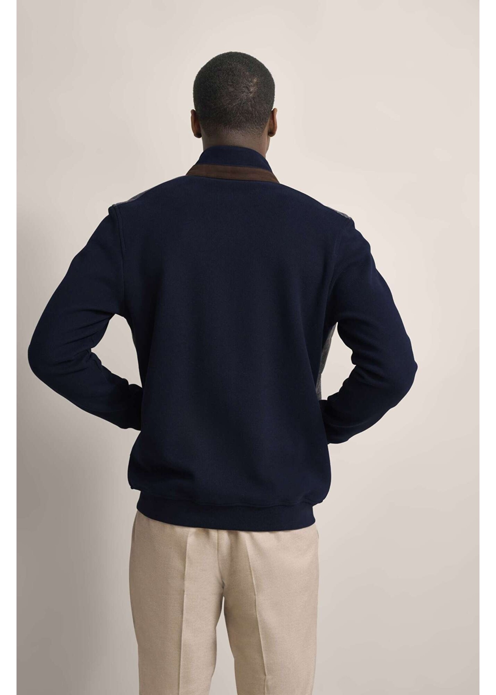 BUGATTI Sweat jacket made from 100% cotton in navy