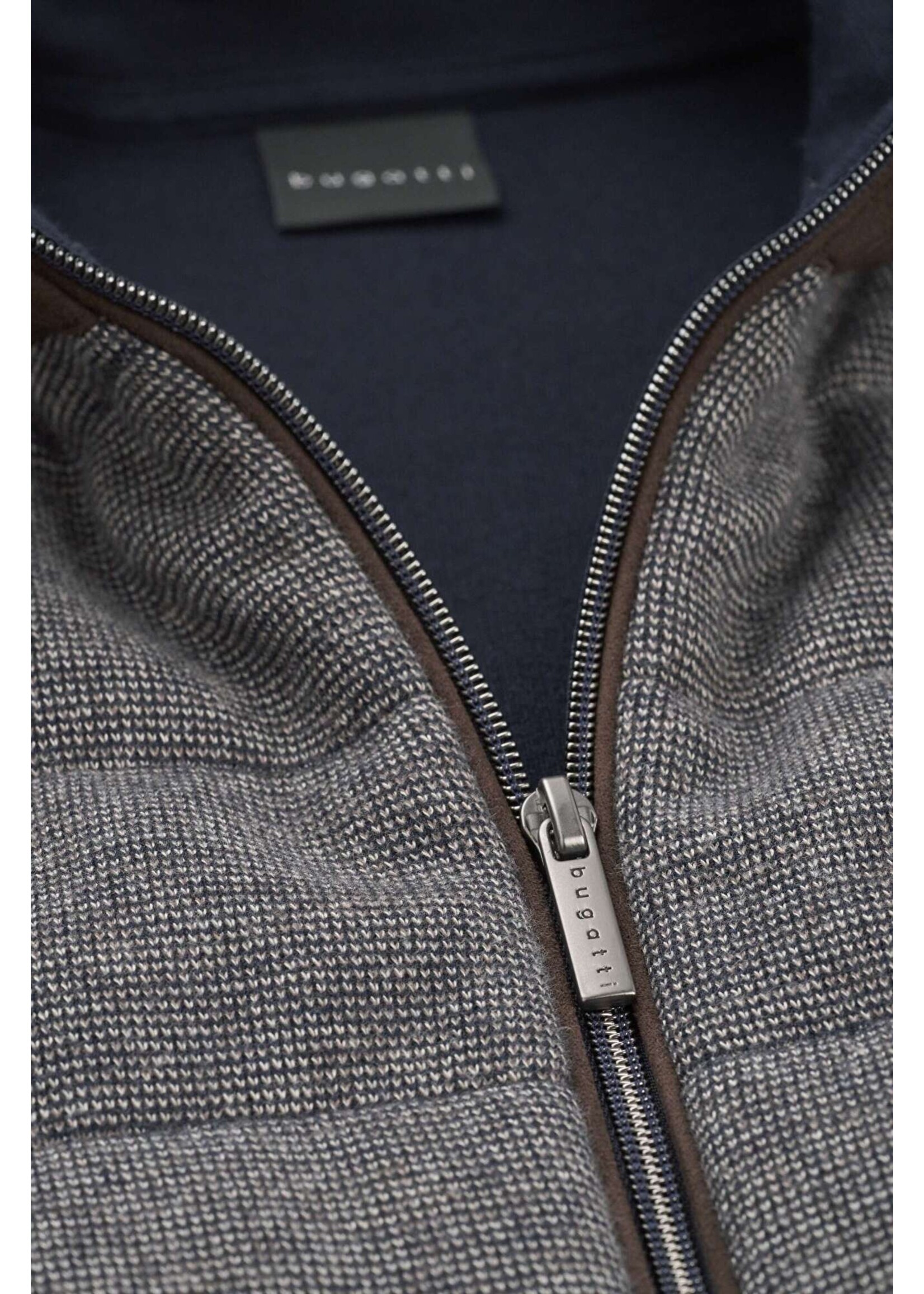 BUGATTI Sweat jacket made from 100% cotton in navy