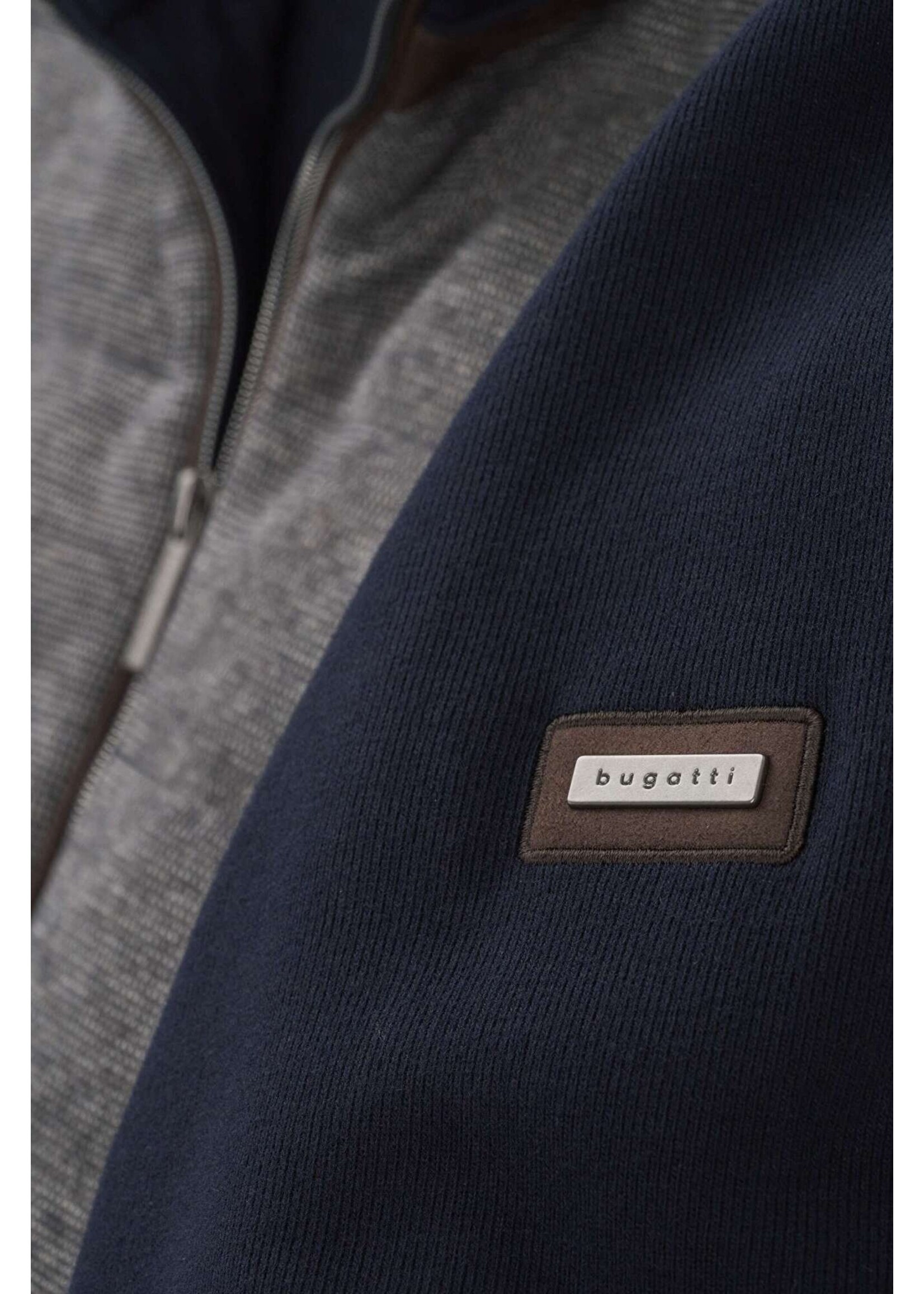 BUGATTI Sweat jacket made from 100% cotton in navy