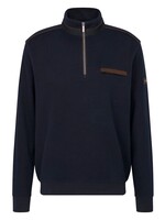 BUGATTI Half-Zip High Collar Sweatshirt - Navy