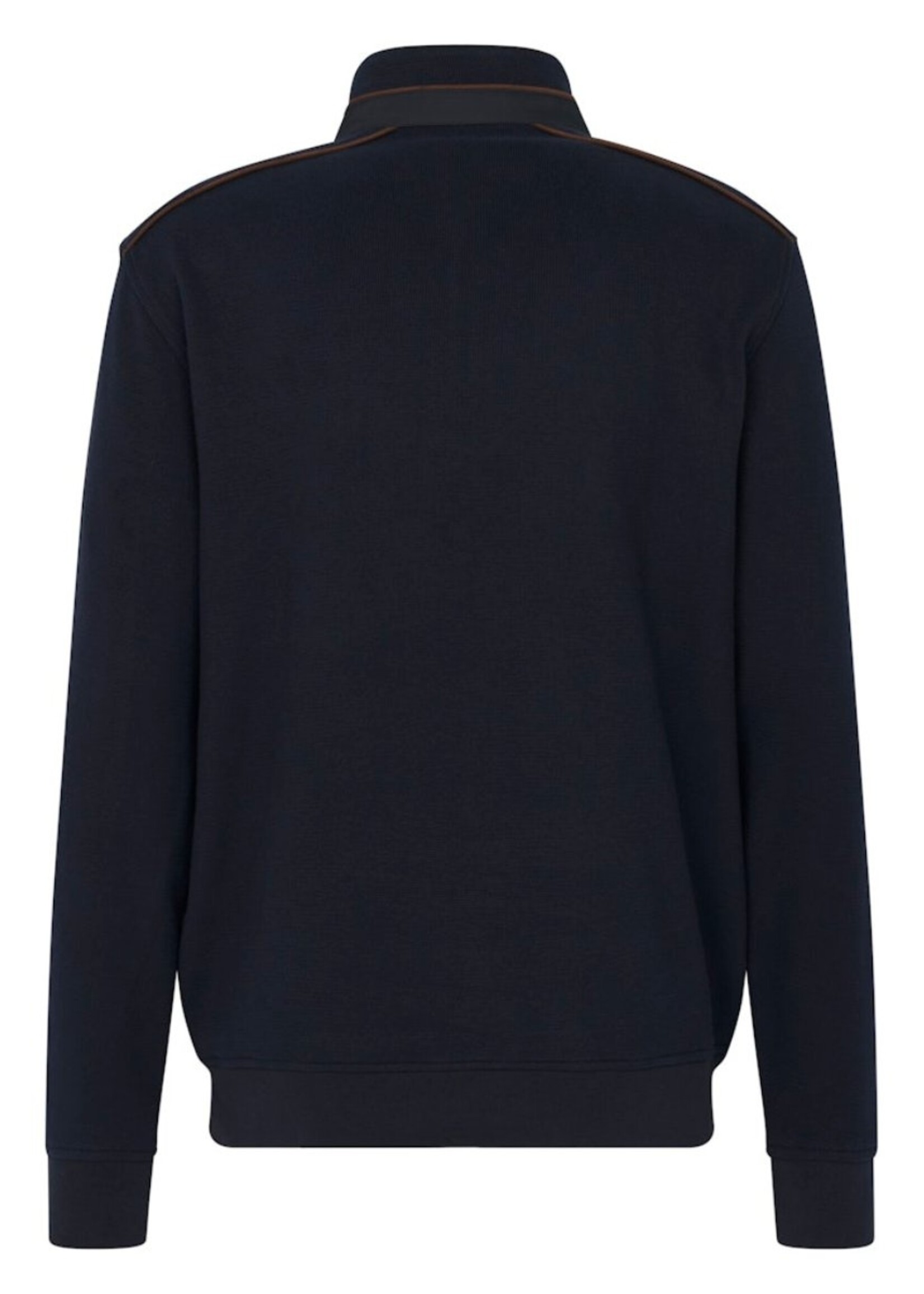 BUGATTI Half-Zip High Collar Sweatshirt - Navy