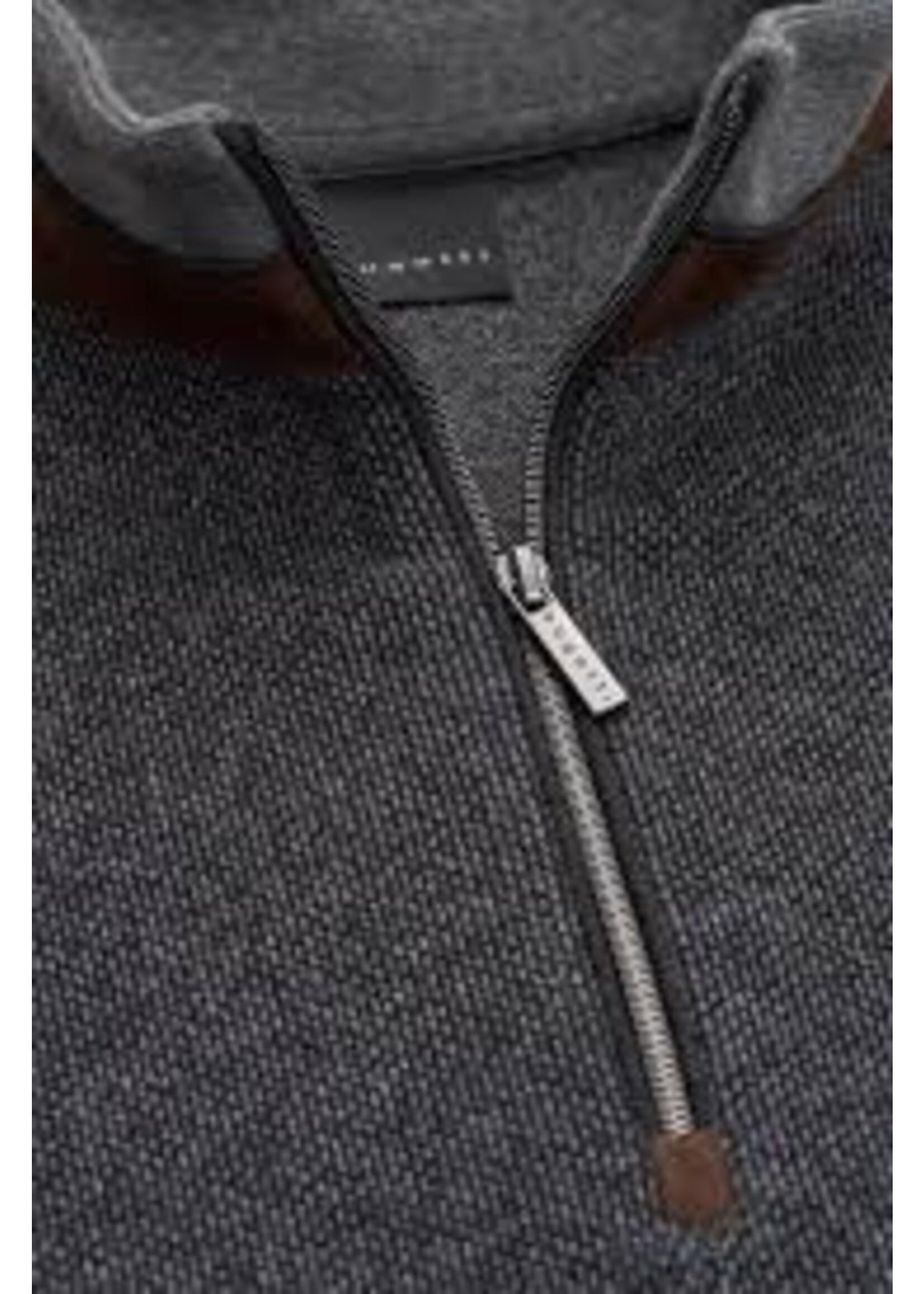 BUGATTI Chandail col montant à demi-glissière pour homme-GRIS FONCÉ