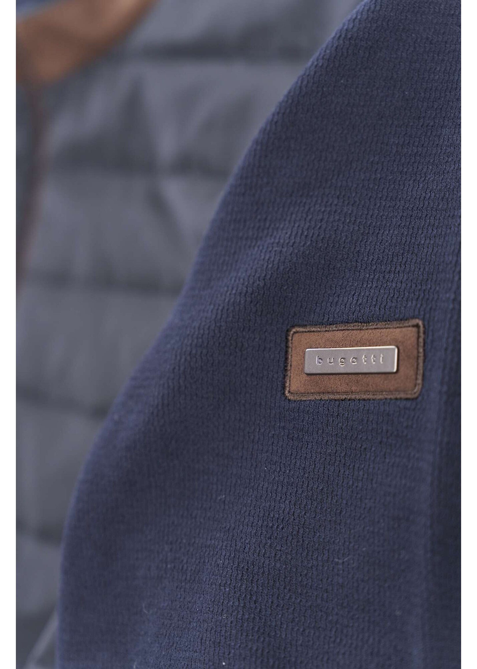 BUGATTI Jacket with blended fabric in navy