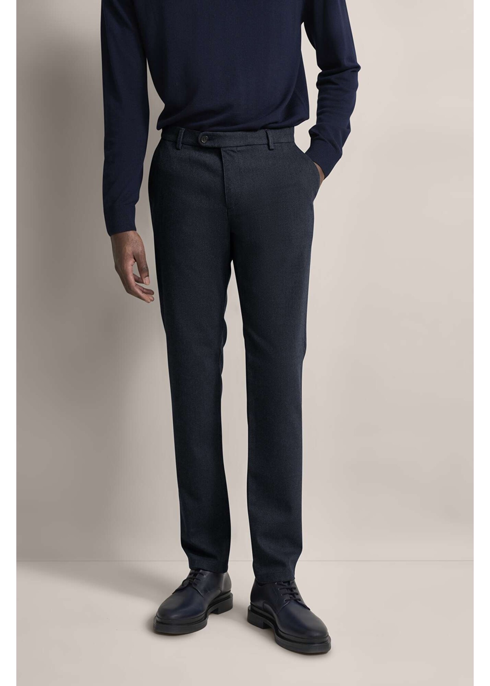 BUGATTI Pantalon importé avec touché cachemire pour homme-INDIGO