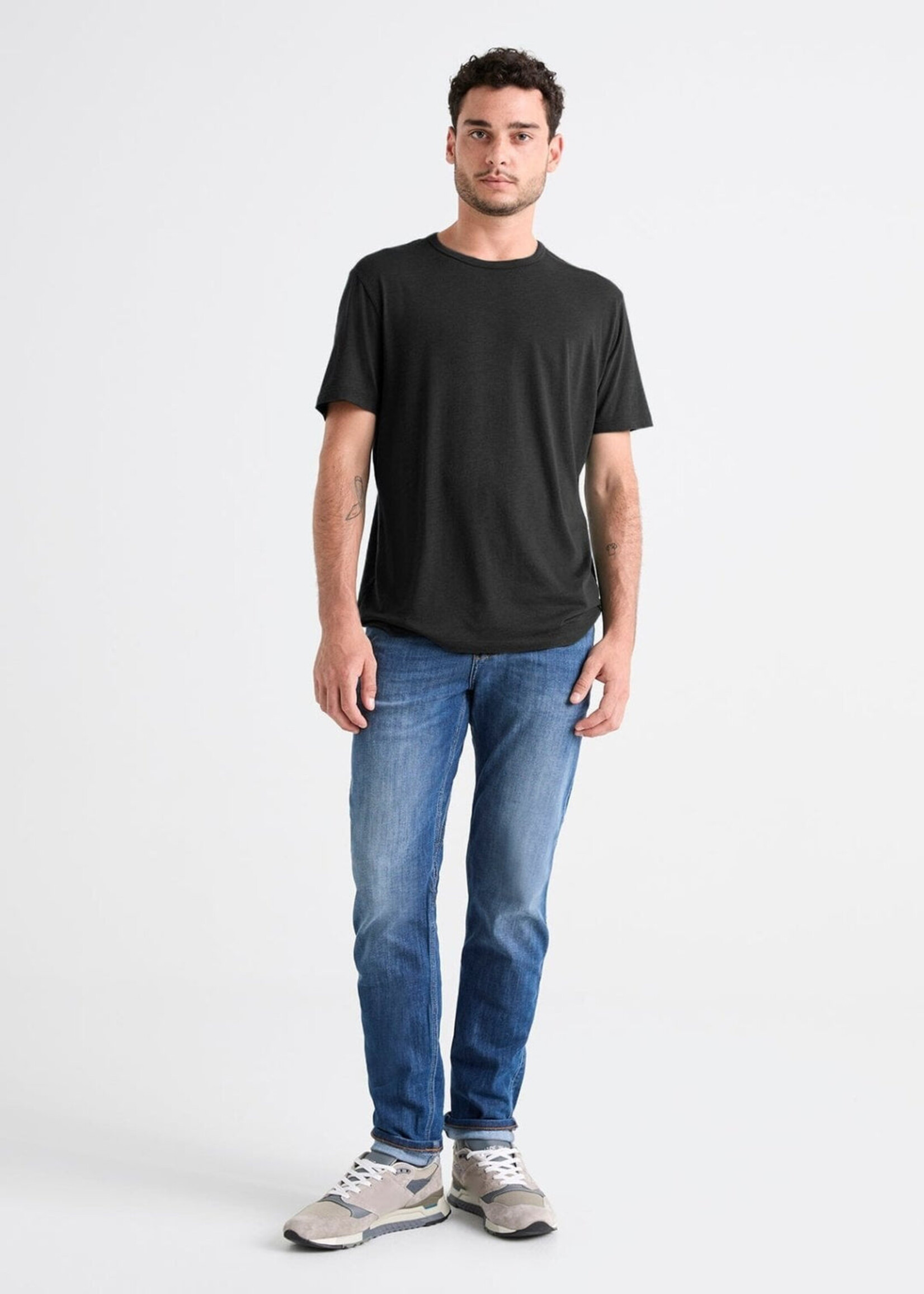 DUER Chandail de base manches courtes col rond PurePima pour homme-Noir