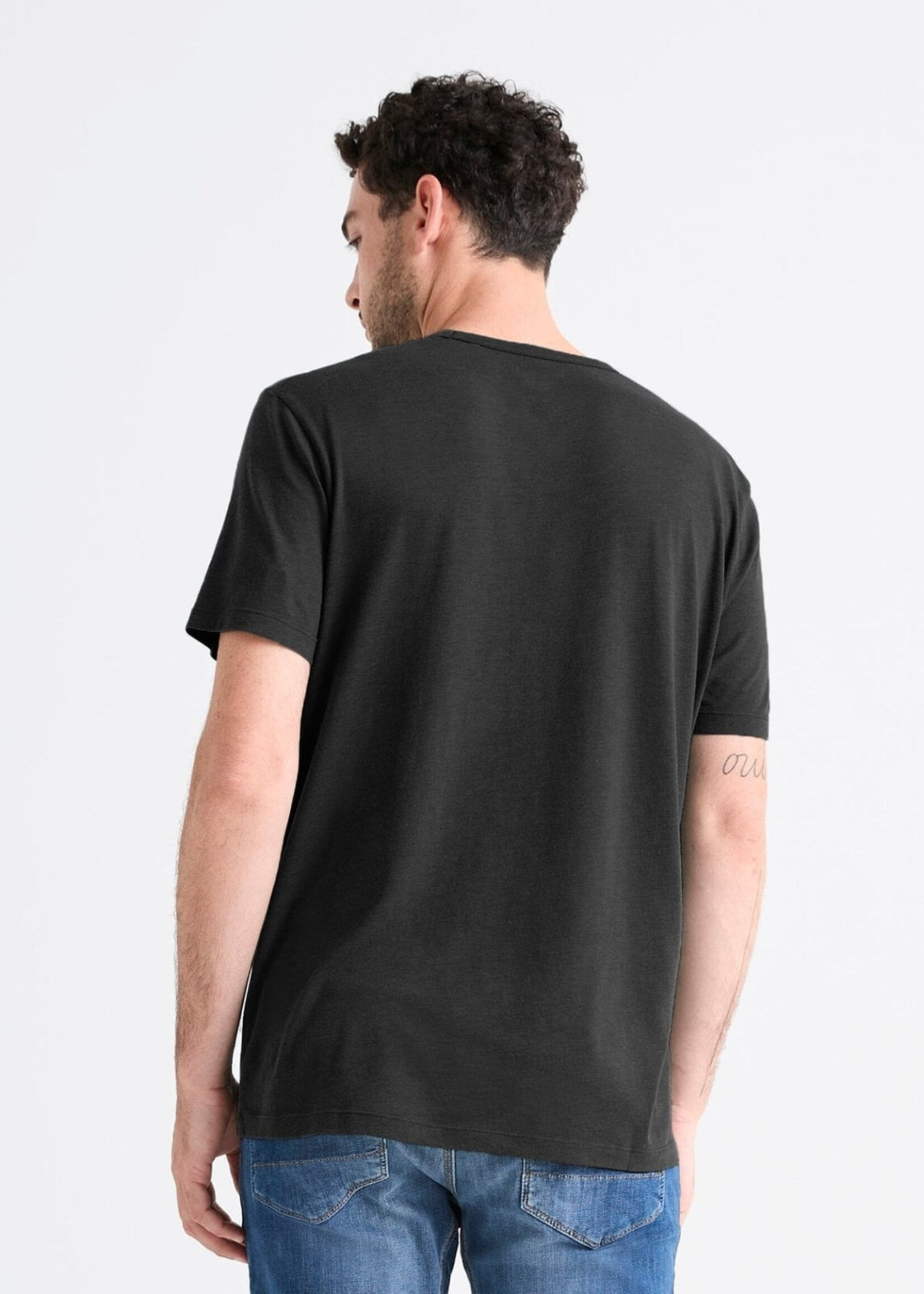 DUER Chandail de base manches courtes col rond PurePima pour homme-Noir