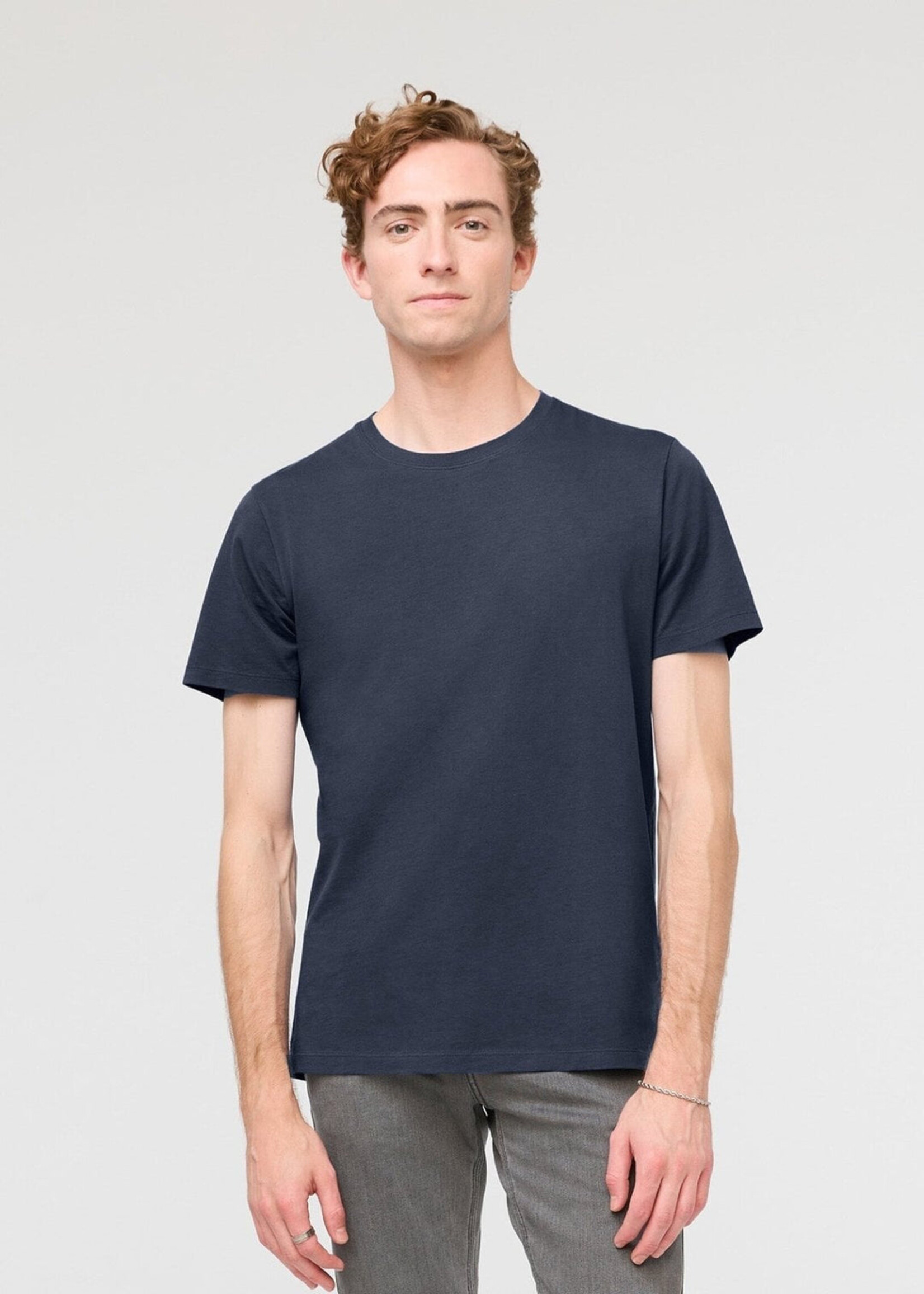 DUER Chandail de base manches courtes col rond PurePima pour homme-Navy