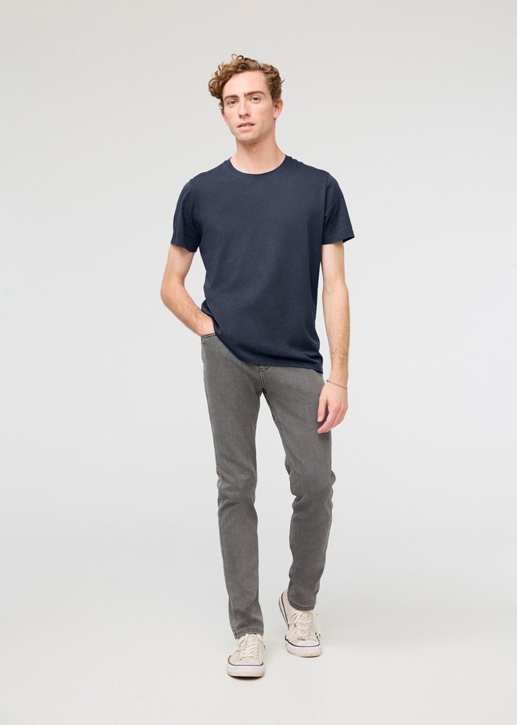 DUER Chandail de base manches courtes col rond PurePima pour homme-Navy