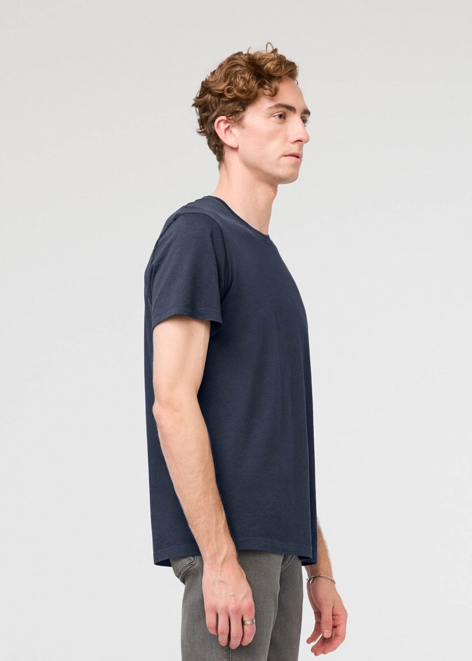DUER Chandail de base manches courtes col rond PurePima pour homme-Navy