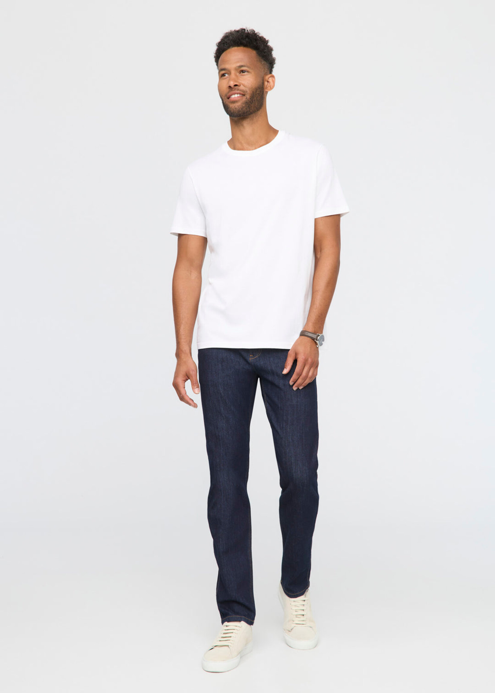 DUER Chandail de base manches courtes col rond PurePima pour homme-Blanc