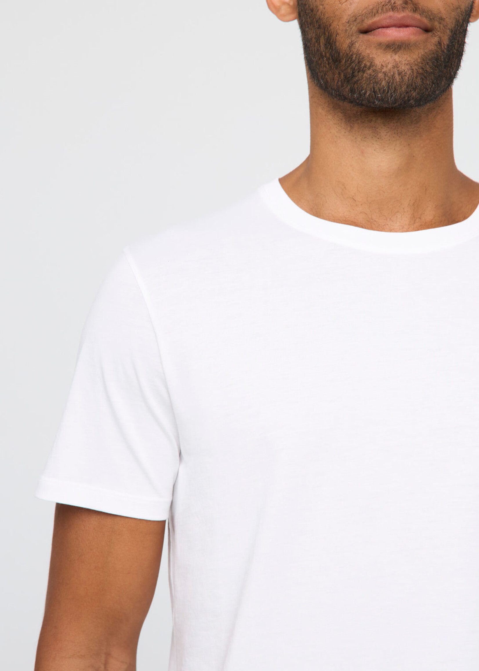 DUER Chandail de base manches courtes col rond PurePima pour homme-Blanc