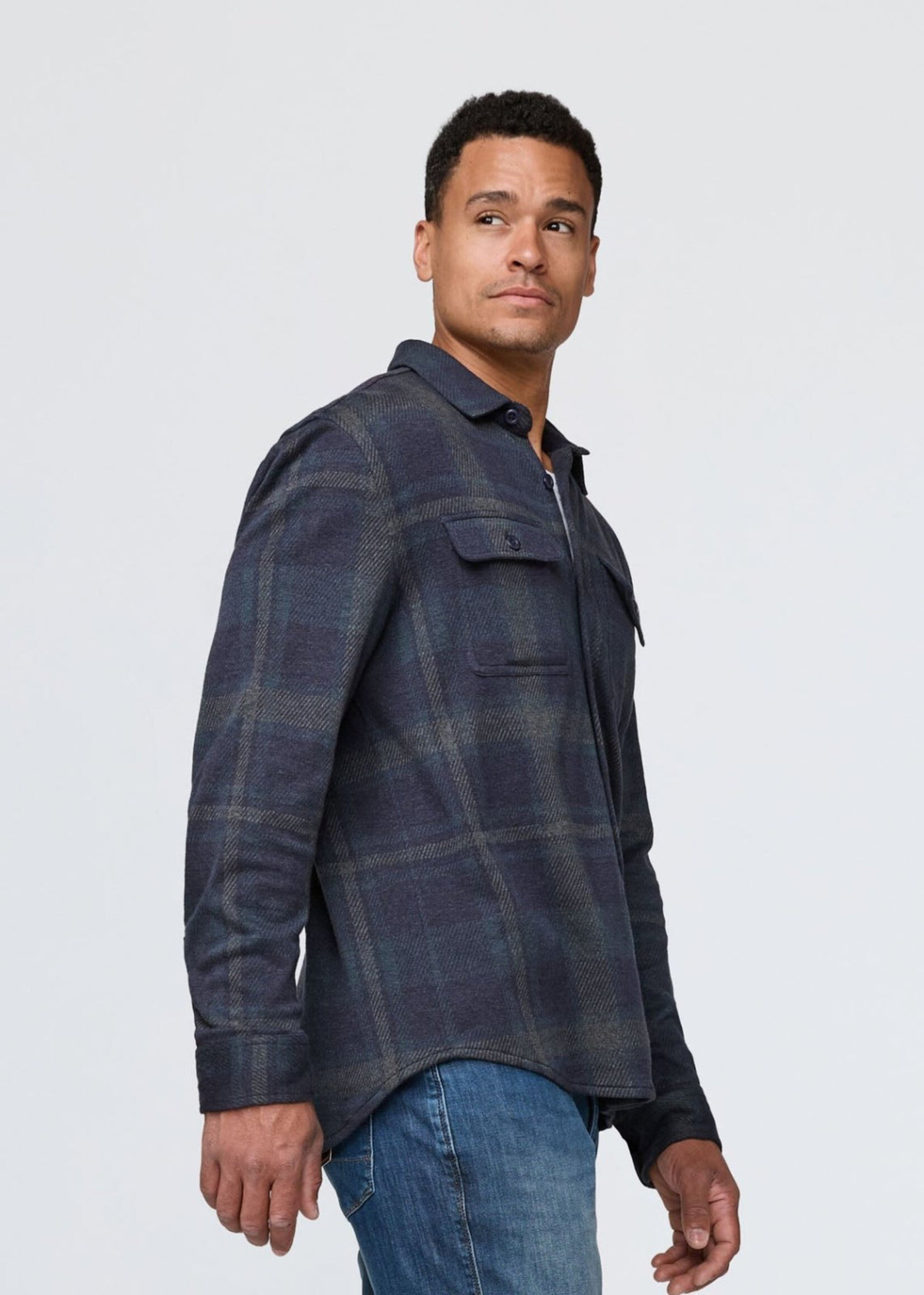 DUER Chemise boutonnée en flanelle Performance pour homme - 2 couleurs disponibles