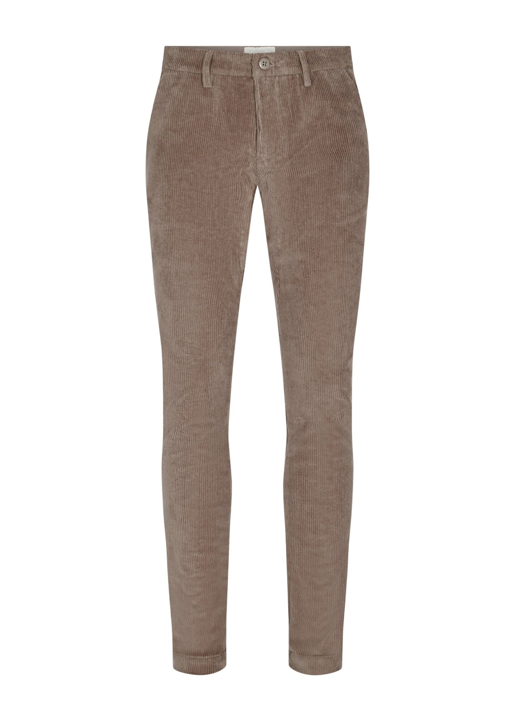 BRUUN & STENGADE Pantalon en velours cordé de coton sans pli pour homme-Taupe