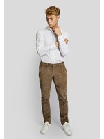 BRUUN & STENGADE Pantalon en velours cordé de coton sans pli pour homme-Taupe