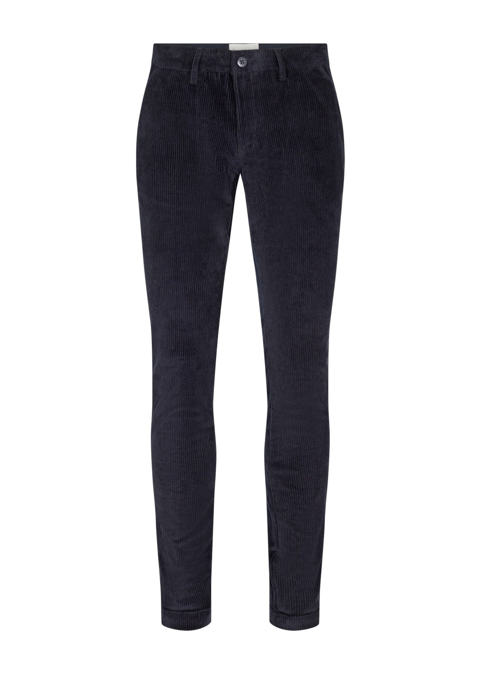 BRUUN & STENGADE Pantalon en velours cordé de coton sans pli pour homme-Marine